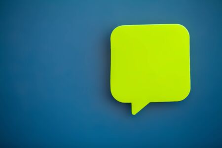 Stickers on blue wall. Empty Space for text