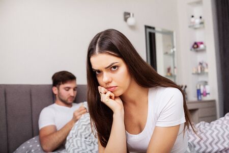 Unhappy Married Couple and Sexual Problems Conceptの写真素材