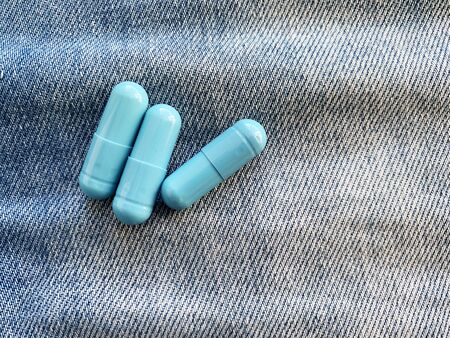 Medical potency pills for sexual health in capsules.の写真素材
