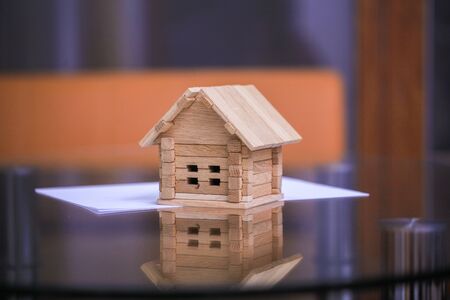 Build new house. House on blueprints - housing projectの写真素材