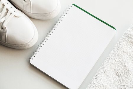 Stylish white fashion sneakers on white background.