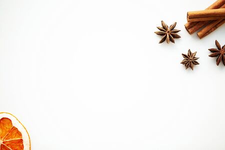 New year background with Christmas decorations and place for textの写真素材