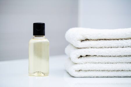 Shower supplies. Composition cosmetic products of spa treatment.