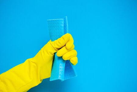 Product for professional cleaning on blue background.