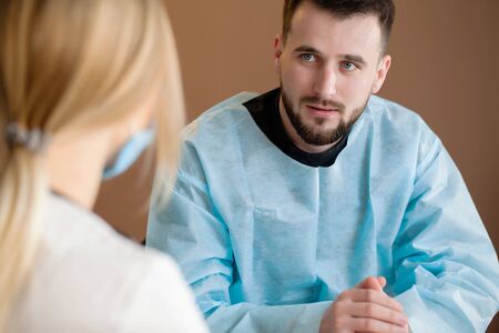 Doctor checks the health of the patient in the clinic