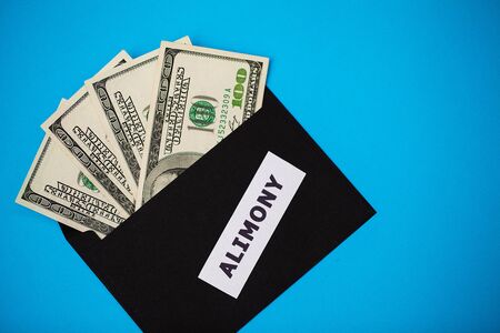 Concept of paying for the elements, money in a paper enveloの写真素材