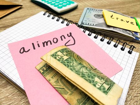 Concept demonstrates the payment of alimony, money allocated for the child.の写真素材
