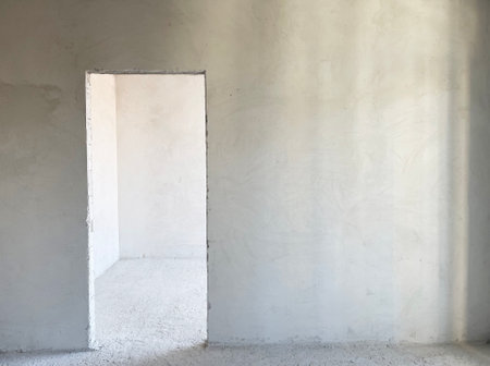Interior of the apartment without decoration in gray colors