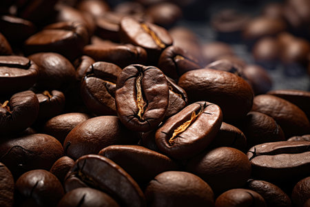 Close up of coffee beans.の素材