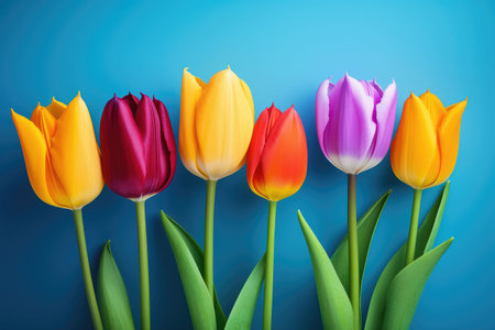 Bunch of spring tulip flowerの素材