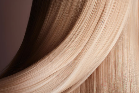 Beautiful blonde hair woman long hairstyle healthy skin natural makeupの素材