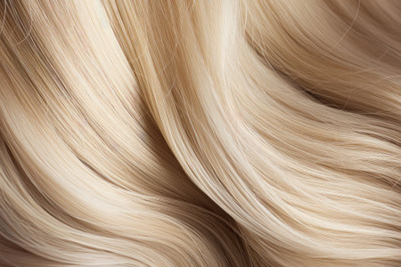 Beautiful blonde hair woman long hairstyle healthy skin natural makeupの素材