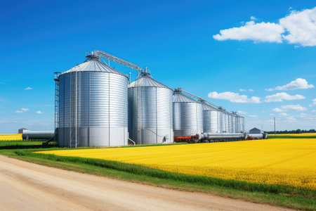 Silos on agro manufacturing plant for processing drying and storage of agricultural productsの素材