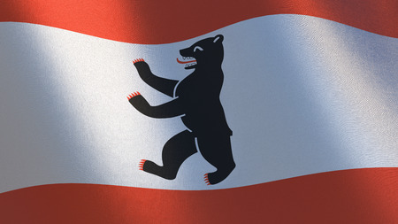 Waving flag of Berlin. 3d illustrationの写真素材