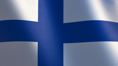 Waving flag of Finland. 3d illustrationの写真素材