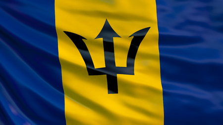 Barbados flag. Waving flag of Barbados 3d illustration. Bridgetownの写真素材