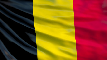 Belgium flag. Waving flag of Belgium 3d illustration. Brusselsの写真素材