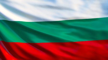 Bulgaria flag. Waving flag of Bulgaria 3d illustration. Sofiaの写真素材