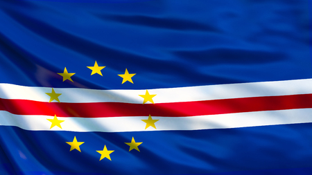 Cape Verde flag. Waving flag of Cape Verde 3d illustration. Praiaの写真素材