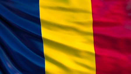 Chad flag. Waving flag of Chad 3d illustration. N'Djamenaの写真素材