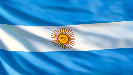 Argentina flag. Waving flag of Argentina 3d illustration. Buenos Airesの写真素材