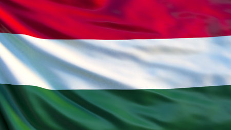 Hungary flag. Waving flag of Hungary 3d illustration. Budapestの写真素材