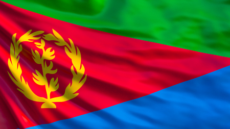 Eritrea flag. Waving flag of Eritrea 3d illustration. Asmaraの写真素材