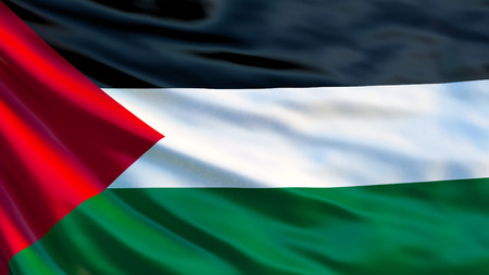 Palestine flag. Waving flag of Palestine 3d illustration. Jerusalemの写真素材
