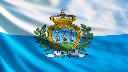 San Marino flag. Waving flag of San Marino 3d illustration.の写真素材