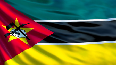 Mozambique flag. Waving flag of Mozambique 3d illustration. Maputoの写真素材