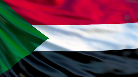 Sudan flag. Waving flag of Sudan 3d illustration. Khartoumの写真素材