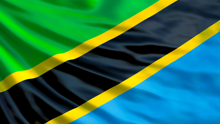 Tanzania flag. Waving flag of Tanzania 3d illustration. Dodomaの写真素材
