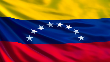 Venezuela flag. Waving flag of Venezuela 3d illustration. Caracasの写真素材
