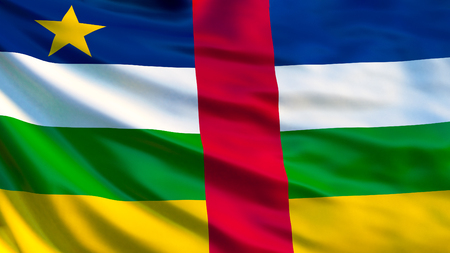 Central African Republic flag. Waving flag of Central African Republic 3d illustration. Banguiの写真素材
