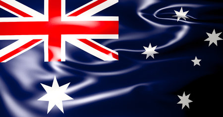 Australian flag. Waving australian flag 3d illustration. 4K Qualityの写真素材