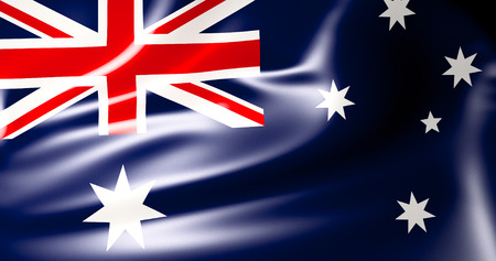Australian flag. Waving australian flag 3d illustration. 4K Qualityの写真素材