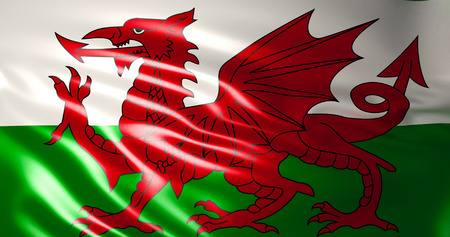 Wales flag. 3D Illustration of Wales, Great Britainの写真素材