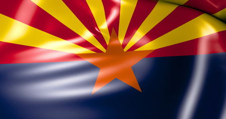 Arizona state flag. 3D Illustration of Arizona state flag, United States of America. 4K qualityの写真素材