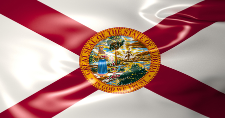 Florida flag. United States of America. 3d illustration. 4K qualityの写真素材