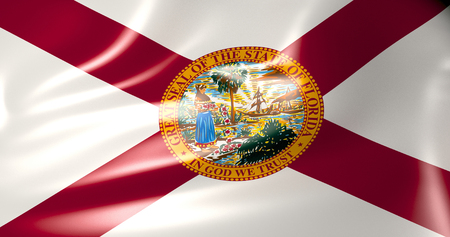 Florida flag. United States of America. 3d illustration. 4K qualityの写真素材