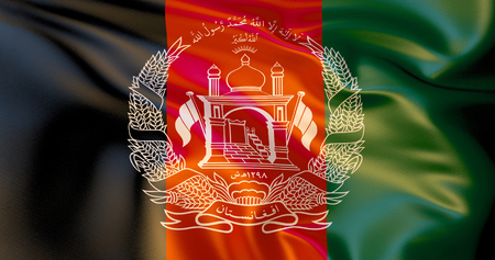 Afghanistan flag in the wind. 3d illustration. Kabulの写真素材