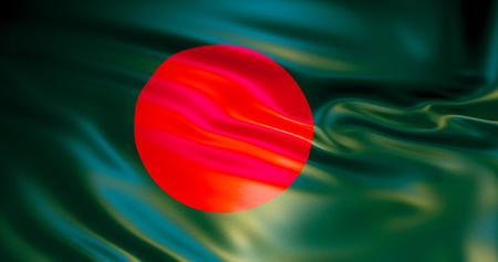 Bangladesh flag in the wind. 3d illustration. Dhakaの写真素材