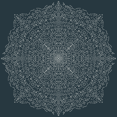 Vector mandala pattern black and white doodle sketchのイラスト素材