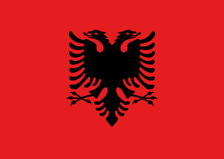 Albania national flag. Vector illustration. Tiranaのイラスト素材