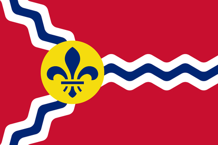 Saint Louis official flag, Missouri state, United States of America. Gateway of the West, The Lou, River Cityのイラスト素材