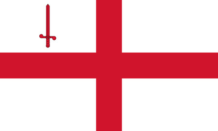 London city official flag. United Kingdom. Flag of capital of the Great Britain.のイラスト素材