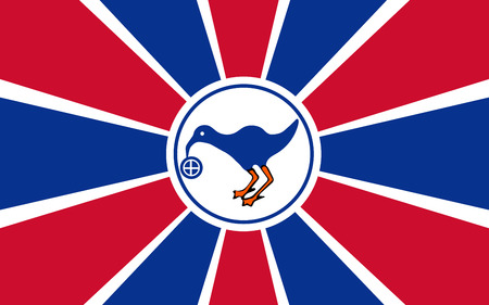 Vector flag of Melekeok state, Palau, Micronesia. Ngerulmudのイラスト素材