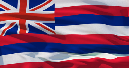 Flag of Hawaii, high quality realistic 3d illustrationの写真素材