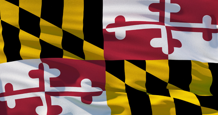 Flag of Maryland, Satin flag, three dimensional render, 4K qualityの写真素材