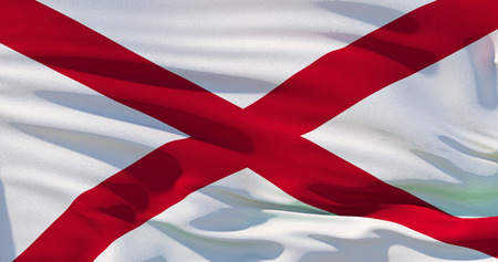 Alabama Flag, United States of America. 3d illustrationの写真素材